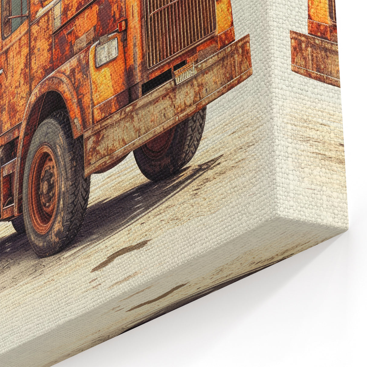 Rustic Rusted Semi Truck - Vintage Industrial Truck Canvas Wall Art