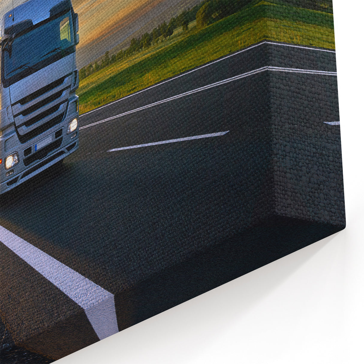 Sunset Highway Semi Truck - Stunning Truck Canvas Wall Art Decor
