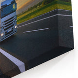 Sunset Highway Semi Truck - Stunning Truck Canvas Wall Art Decor