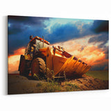 Heavy Equipment Wall Art - Bulldozer Canvas Print for Industrial Decor