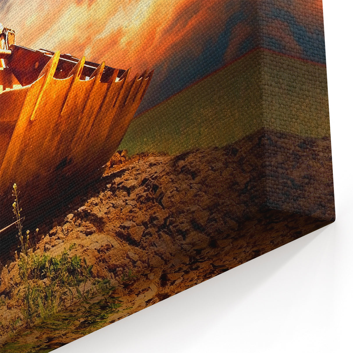 Heavy Equipment Wall Art - Bulldozer Canvas Print for Industrial Decor