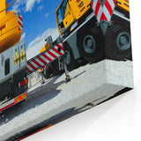 Construction Cranes Wall Art - Heavy Equipment Canvas Print for Offices