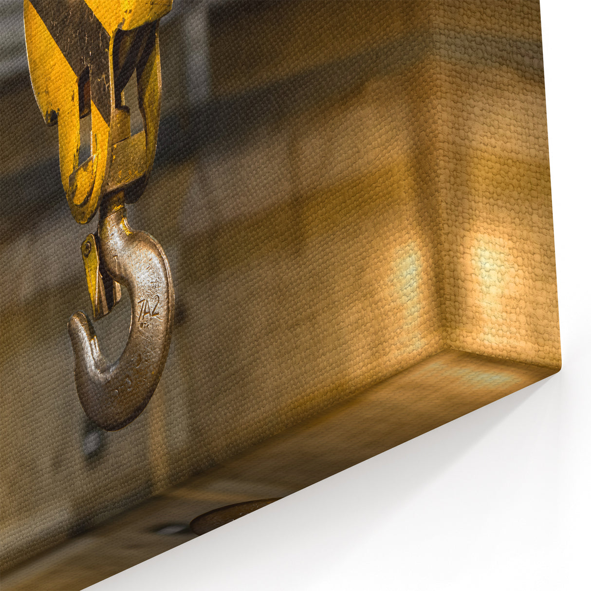 Industrial Crane Hook Wall Art - Heavy Equipment Close-Up Canvas Print