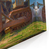 Rustic Bulldozer Wall Art - Vintage Industrial Machinery Canvas Print