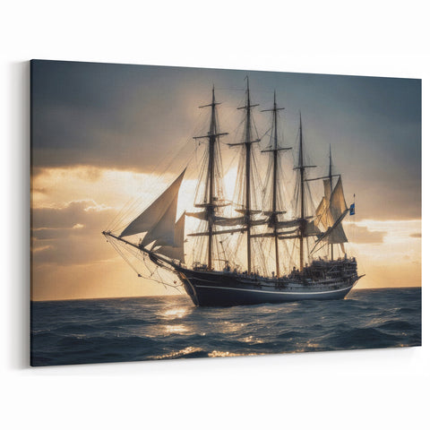 Majestic Tall Ship - Nautical Canvas Art | Classic Sailing Vessel Print