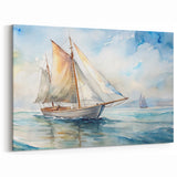 Ocean Breeze - Nautical Canvas Art | Watercolor Sailboat Print