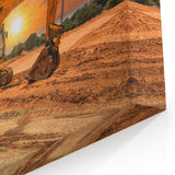 Excavator at Sunrise - Heavy Equipment Wall Art | Construction Vehicle Print