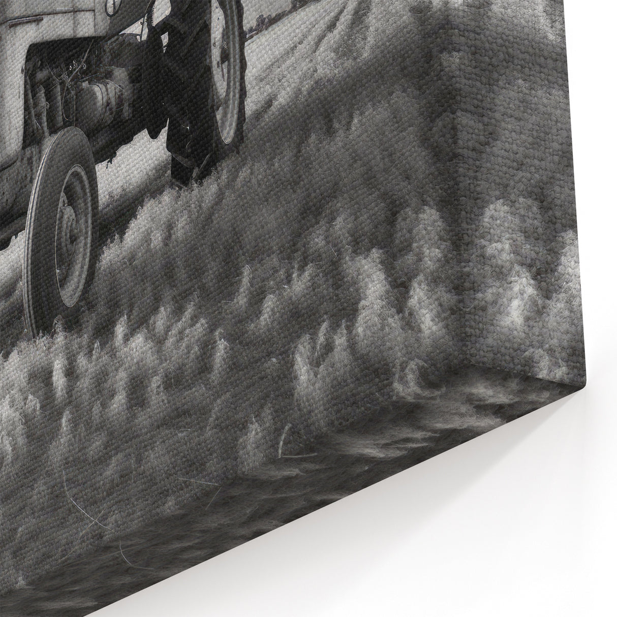 Vintage Tractor in Black and White - Heavy Equipment Wall Art Print