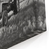 Vintage Tractor in Black and White - Heavy Equipment Wall Art Print