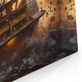 Bulldozer in Action - Explosive Heavy Equipment Wall Art | Construction Art