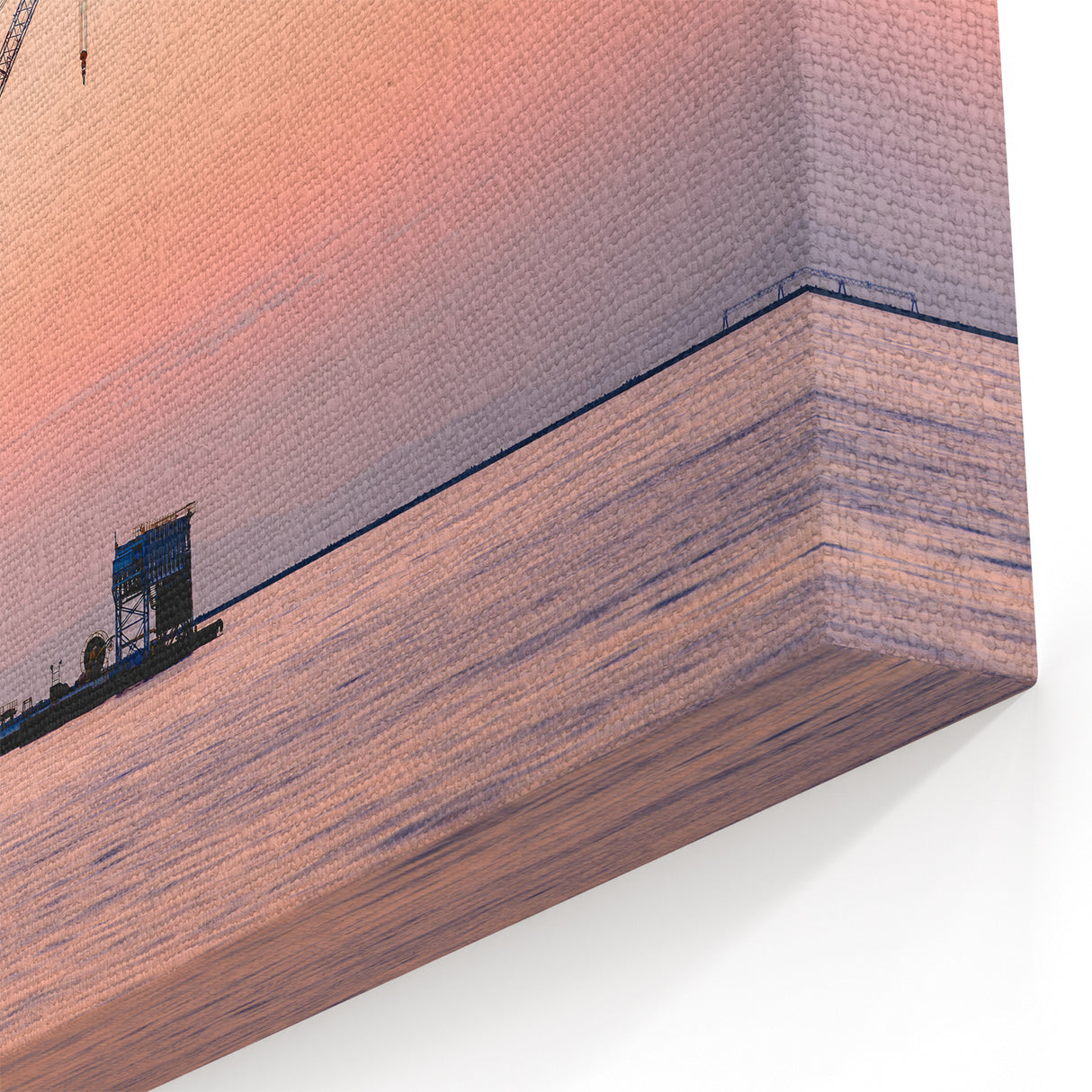 Cranes at Dusk - Industrial Harbor Scene | Heavy Equipment Wall Art