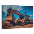 Excavator in Action - Dynamic Heavy Equipment Wall Art | Construction Decor