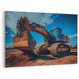 Excavator in Action - Dynamic Heavy Equipment Wall Art | Construction Decor