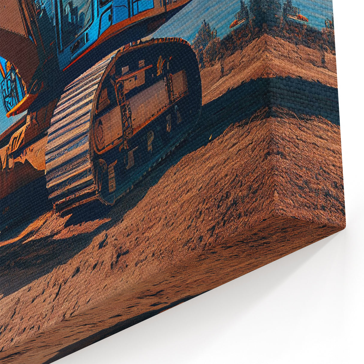 Excavator in Action - Dynamic Heavy Equipment Wall Art | Construction Decor
