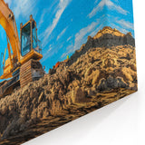 Excavator in Bright Sky - Heavy Equipment Wall Art | Construction Decor