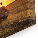Modern Tractor at Sunset - Scenic Heavy Equipment Wall Art | Farming Decor