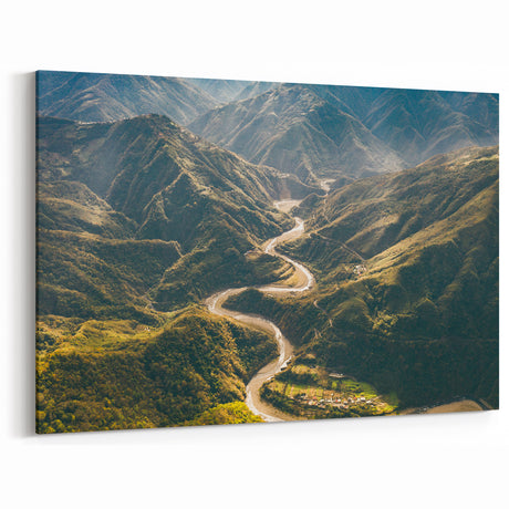 Winding Mountain Road Wall Art - Scenic Pathway in Majestic Hills
