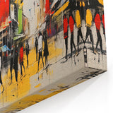 Vibrant Urban Street Wall Art - Colorful Cityscape with Abstract Style