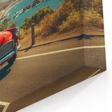 Classic Car Coastal Road Wall Art - Scenic Drive by the Ocean