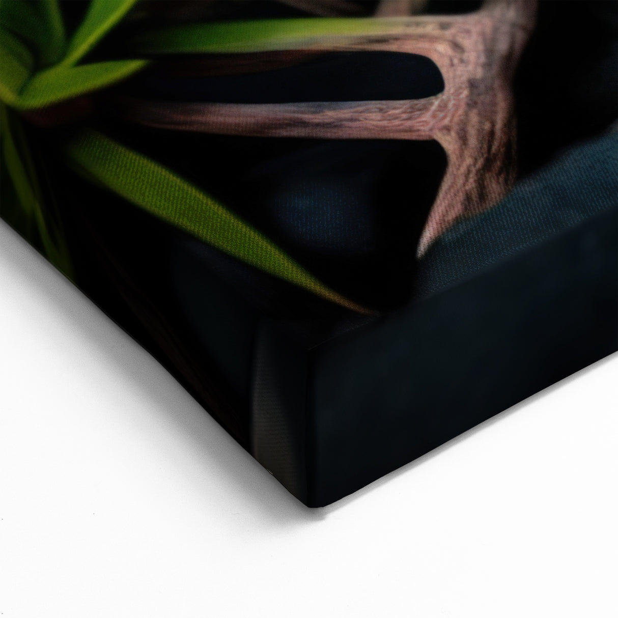 Rock Landscape Posters - Lush Green Plants and Orange Moss in Nature Art