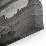 Monochrome Desert Valley Wall Art - Dramatic Black and White Print