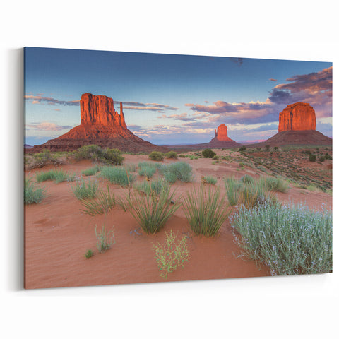 Scenic Valley Landscape Wall Art - Serene Desert Sunset Canvas Print