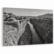 Black and White Canyon Wall Art - Dramatic Valley Landscape Print
