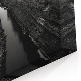 Black and White Canyon Wall Art - Dramatic Valley Landscape Print