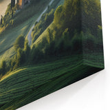 Morning Mist Valley Wall Art - Tranquil Tuscan Landscape Canvas Print