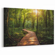 Tranquil Forest Path Wall Art - Serene Wooden Walkway Through Nature