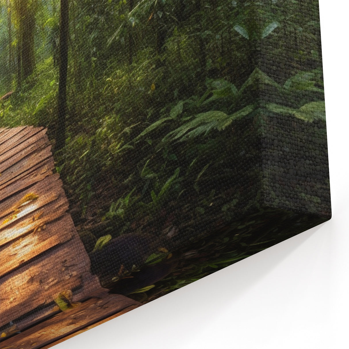 Tranquil Forest Path Wall Art - Serene Wooden Walkway Through Nature