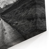 Stormy Mountain Road Wall Art - Black and White Dramatic Landscape Print