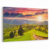 Rainbow Valley Wall Art - Vibrant Sunrise Landscape Canvas Print