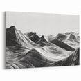 Abstract Monochrome Valley Wall Art - Black and White Landscape Print