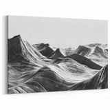Abstract Monochrome Valley Wall Art - Black and White Landscape Print