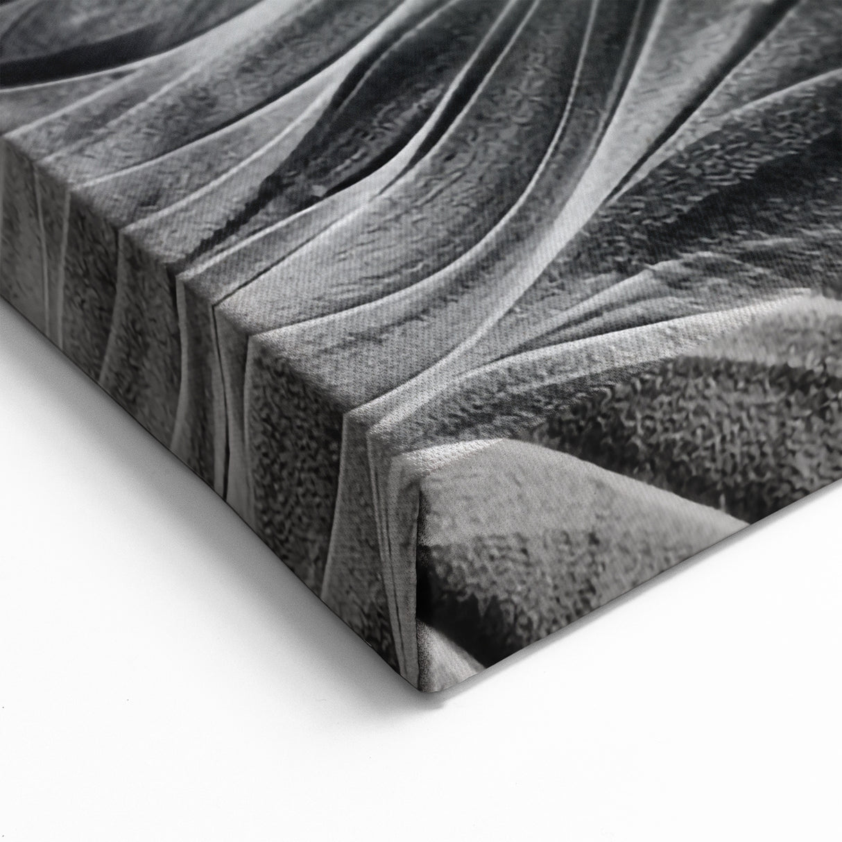 Abstract Monochrome Valley Wall Art - Black and White Landscape Print