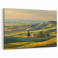 Rolling Hills Valley Wall Art - Serene Pastoral Landscape Canvas Print