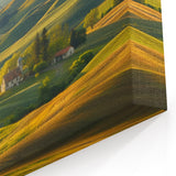 Rolling Hills Valley Wall Art - Serene Pastoral Landscape Canvas Print