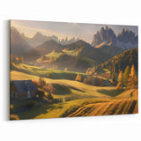 Tranquil Mountain Valley Wall Art - Beautiful Autumn Valley Canvas Print