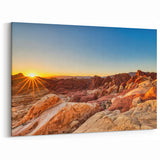 Desert Sunrise Wall Art - Vibrant Rocky Valley Canvas Print