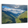 Majestic Mountain Valley Wall Art - Scenic Alpine Landscape Print