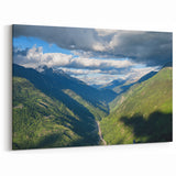 Majestic Mountain Valley Wall Art - Scenic Alpine Landscape Print
