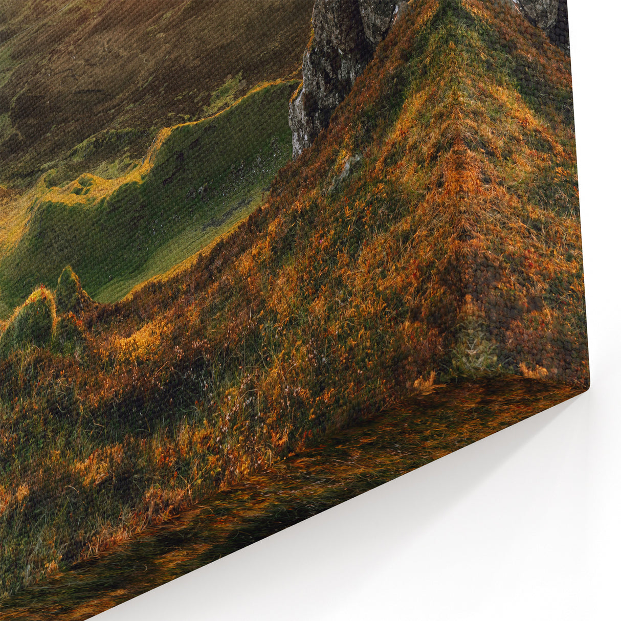 Golden Sunrise Valley Wall Art - Scenic Highland Landscape Print