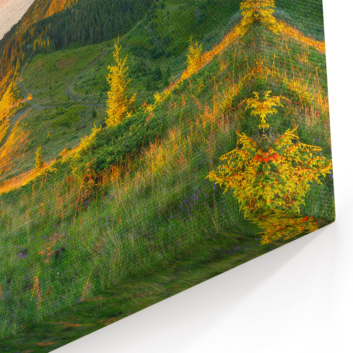 Radiant Sunrise Valley Wall Art - Vibrant Mountain Landscape Print