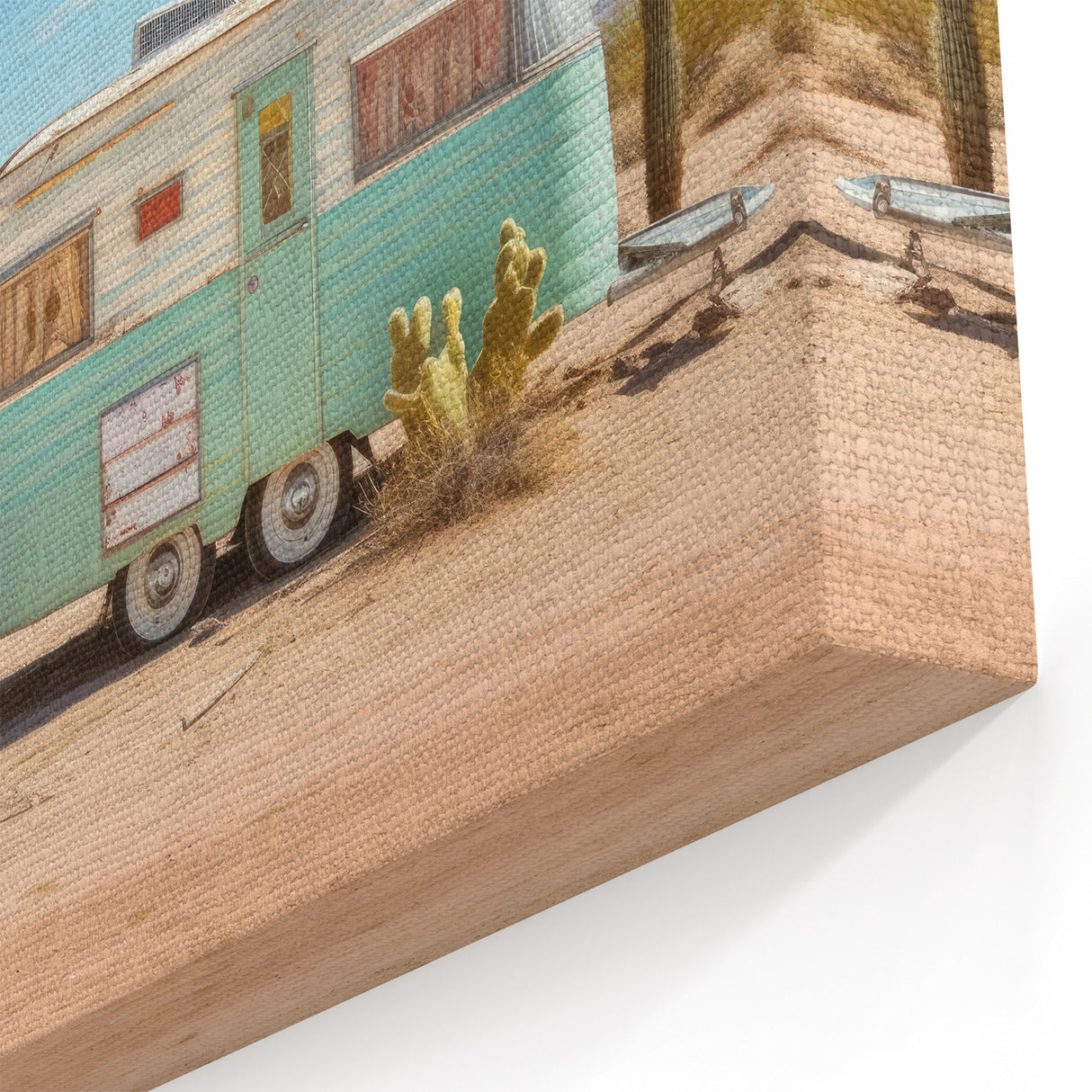 Vintage Caravan Wall Art - Retro Camper Van Desert Scene Print
