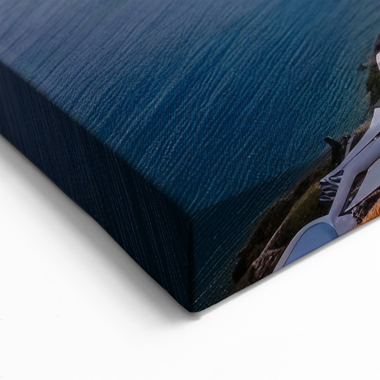 Santorini Blue Domes Canvas Print - Coastal Retreat Wall Art Decor