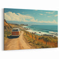 Coastal Caravan Journey - Retro RV Wall Art for Adventure Lovers