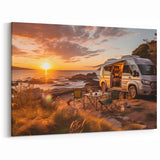 Sunset Camper Van Art - RV Wall Decor for Adventure Seekers