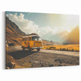 Mountain Adventure Van Art - Retro Caravan Wall Decor for Explorers