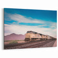 Desert Freight Train Wall Art - Scenic Railroad Canvas for Home Decor